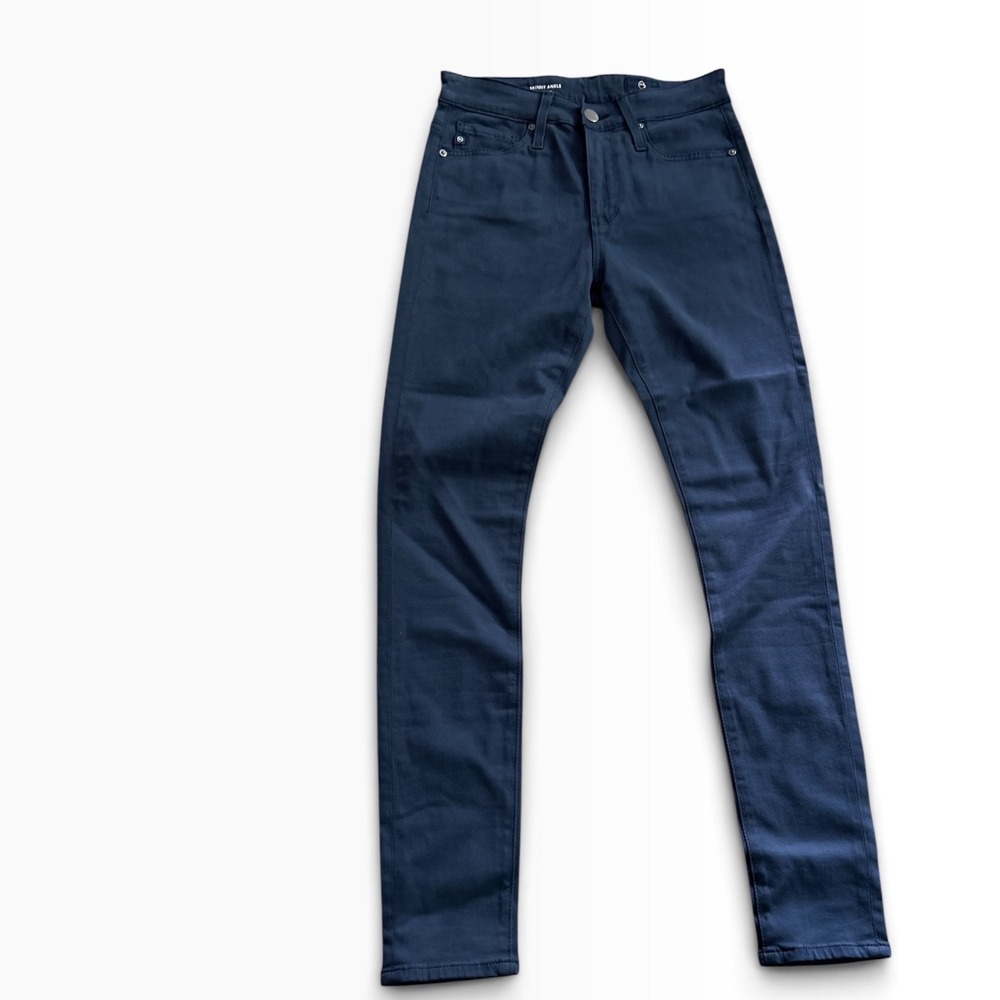 AG Adriano Goldschmied Farrah Skinny Ankle Jeans Navy Sateen High Rise 23